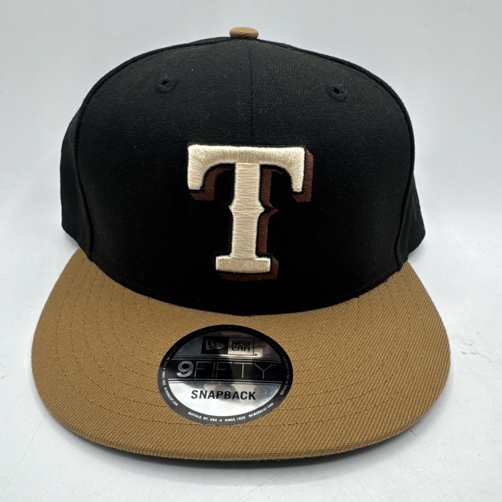 New Era Texas Rangers Brown Black White Cooperstown Collection 9FIFTY Hat RARE